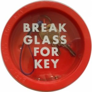 Break Glass Round Red Plastic Key Box